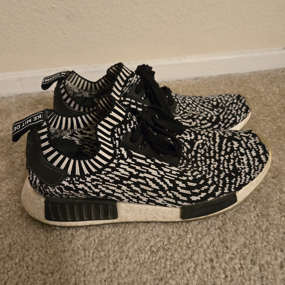 Adidas NMD R1 Black and White Sneakers